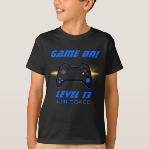 Blue Video Game Birthday Party T_Shirt