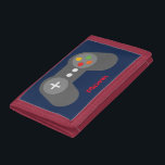 Blue Video Game Controller Trifold Wallet<br><div class="desc">Personalize this cool game controller design with a name or a custom message.</div>