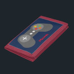 Blue Video Game Controller Trifold Wallet<br><div class="desc">Personalize this cool game controller design with a name or a custom message.</div>