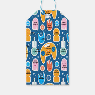 Blue Video Game Themed Name Personalized Gift Tags