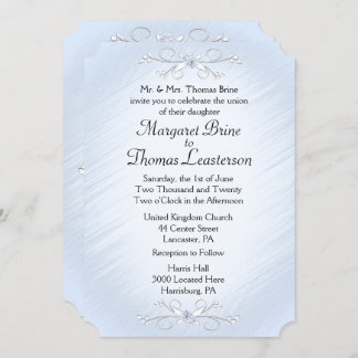 Blue Vines Wedding Invitations 5" x 7"