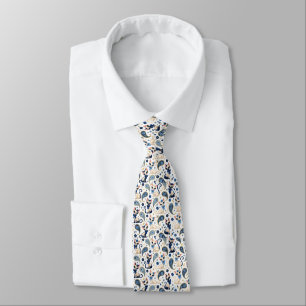Blue Vintage 1960's Paisley Cat Neck Tie
