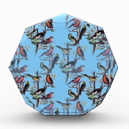Blue Vintage Art Birds pattern accessories LeahG Award