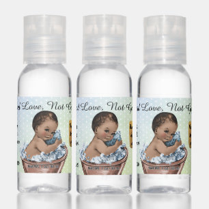 Blue Vintage Baby Boy Shower Spread Love Not Germs Hand Sanitizer