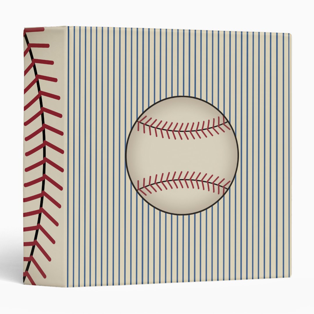 Blue Vintage Baseball Binder Gift (Front/Spine)