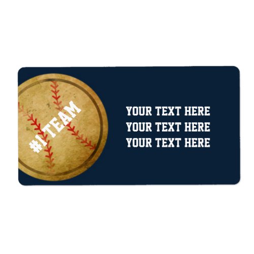 Blue Vintage Baseball Team Sports Sticker labels