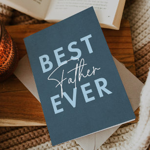 Blue Vintage Best Father Ever Father's Day Card