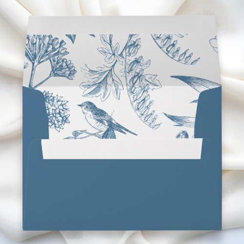 Blue Vintage botanical Chinoiserie floral Envelope