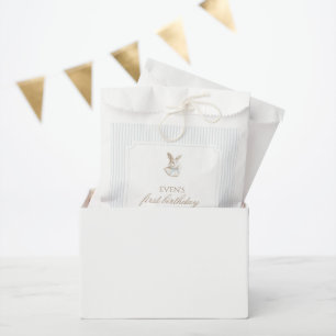 Blue Vintage Bunny Some Bunny Is Turning One Favor Bag
