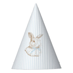 Blue Vintage Bunny Some Bunny Is Turning One  Party Hat