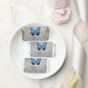 Blue Vintage Butterfly Damask Wedding Hershey's Miniatures