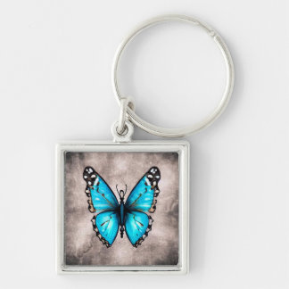 Blue Vintage Butterfly Keychain