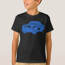 Blue Vintage Car Illustration