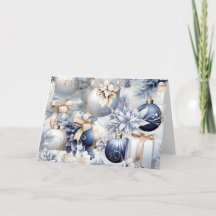 Blue Vintage Christmas Florals