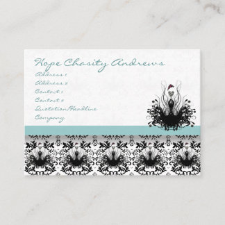 Blue Vintage Clothing Boutique Fashion Diva Damask Business Card