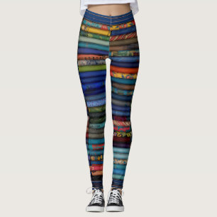 Blue, vintage comic strip pics, unique leggings