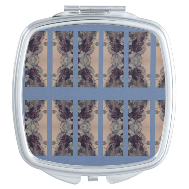 Blue Vintage Compact Mirror (Front)