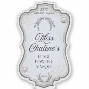 Blue Vintage Cosmetic Lotion Jar Bottle Sticker