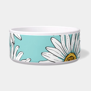 Blue Vintage Daisy Floral Pattern Bowl
