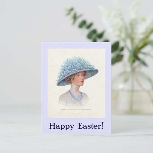 Blue Vintage Easter Postcard Zazzle