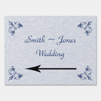 Blue Vintage Elegance Wedding Direction Sign