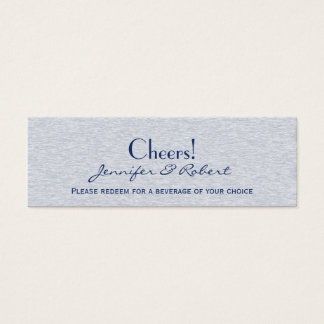 Blue Vintage Elegance Wedding Drink Tickets