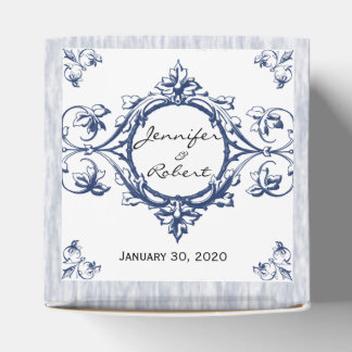 Blue Vintage Elegance Wedding Favor Box