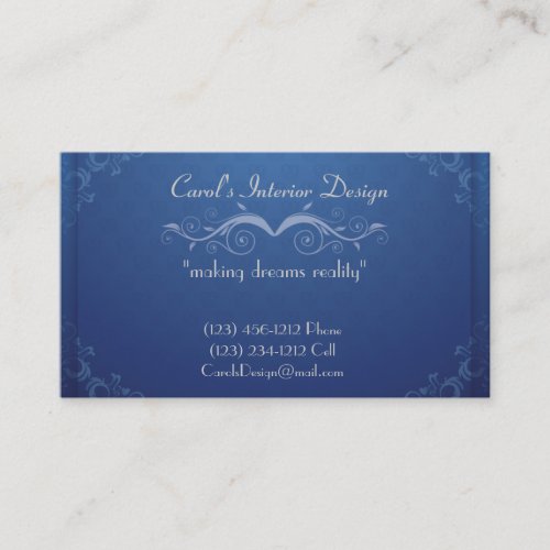 Blue Vintage / Elegant Designers Business Cards