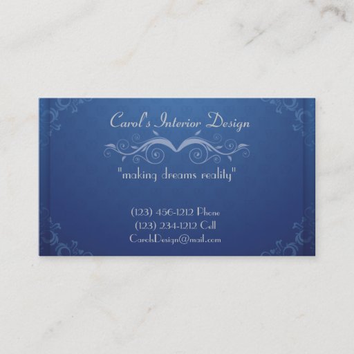 Customizable Blue Vintage / Elegant Designers Business Cards