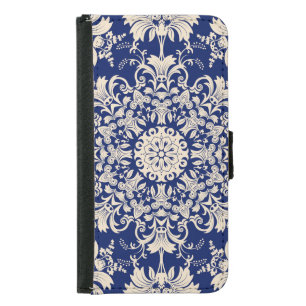 Blue Vintage: Elegant Seamless Pattern. Samsung Galaxy S5 Wallet Case