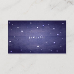 Blue Vintage Faded Stars Halloween Place Card