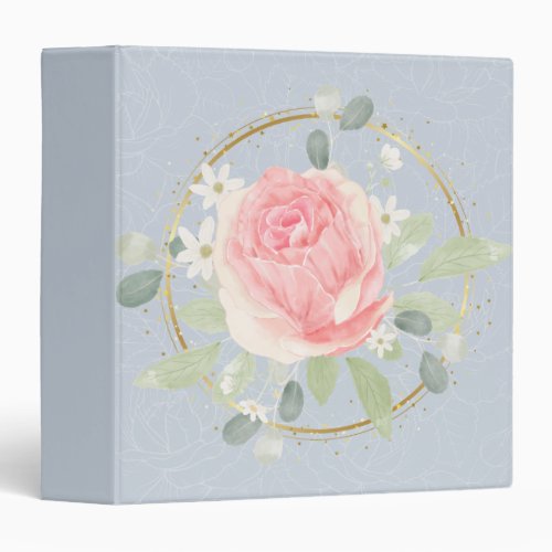 Blue Vintage Floral Notebook 3 Ring Binder