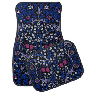 Blue Vintage Floral Pattern, William Morris Car Floor Mat