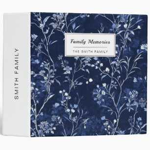 Blue Vintage Floral Toile Pattern (10) 3 Ring Binder