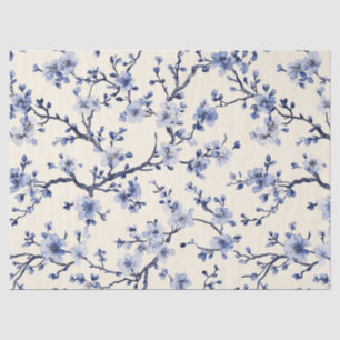 Blue Vintage Floral Toile Pattern (5) Tissue Paper