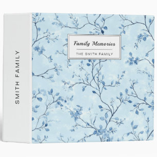 Blue Vintage Floral Toile Pattern (7) 3 Ring Binder