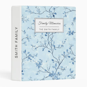 Blue Vintage Floral Toile Pattern (7) Mini Binder