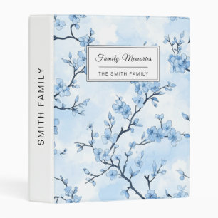 Blue Vintage Floral Toile Pattern (8) Mini Binder