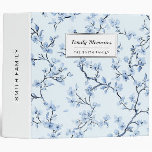 Blue Vintage Floral Toile Pattern (9) 3 Ring Binder