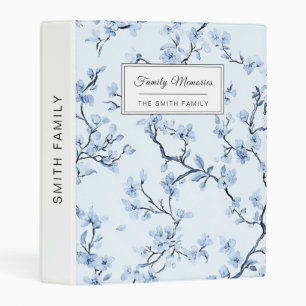 Blue Vintage Floral Toile Pattern (9) Mini Binder