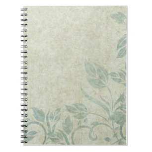 Blue Vintage Floral Vine Wedding Notebook