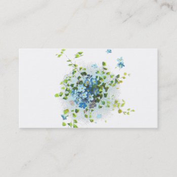 Blue Vintage Forget-me-nots Business Card by KraftyKays at Zazzle