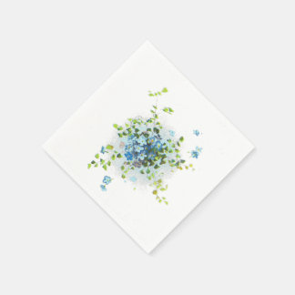 Blue Vintage Forget-Me-Nots Paper Napkins