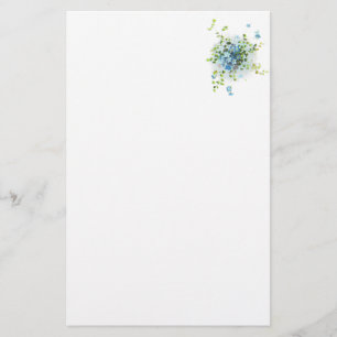 Blue Vintage Forget-Me-Nots Stationery