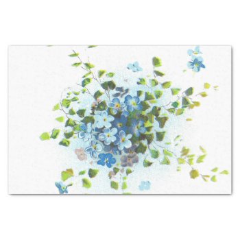 Blue Vintage Forget-me-nots Tissue Paper by KraftyKays at Zazzle