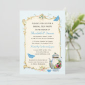 Blue Vintage French Bridal Tea Party Invitation (Standing Front)