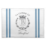 Blue Vintage French Custom Family Crest Cloth Placemat at Zazzle