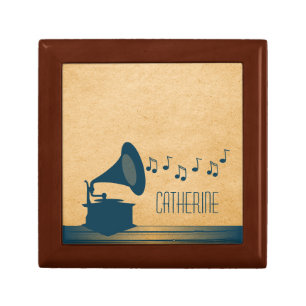 Blue Vintage Gramophone Gift Box