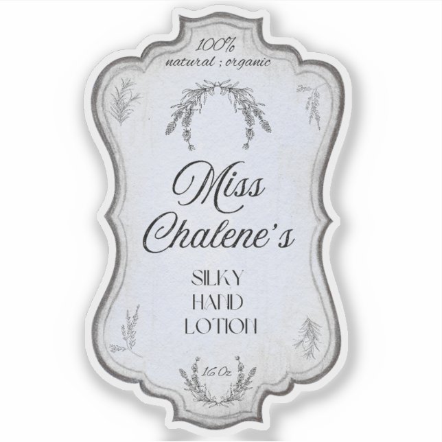 Blue Vintage Lotion Antique Jar Bottle  Sticker (Front)