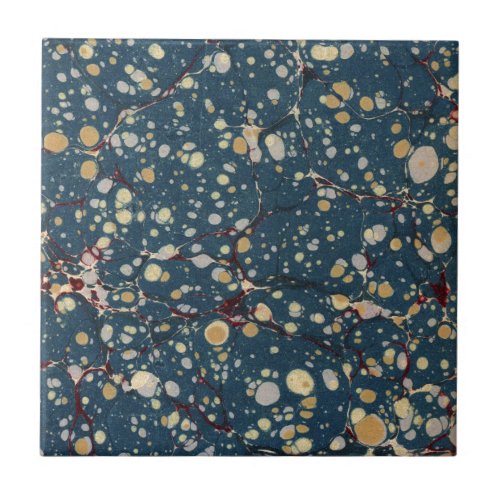 Blue Vintage Marble Texture Pattern Ceramic Tile